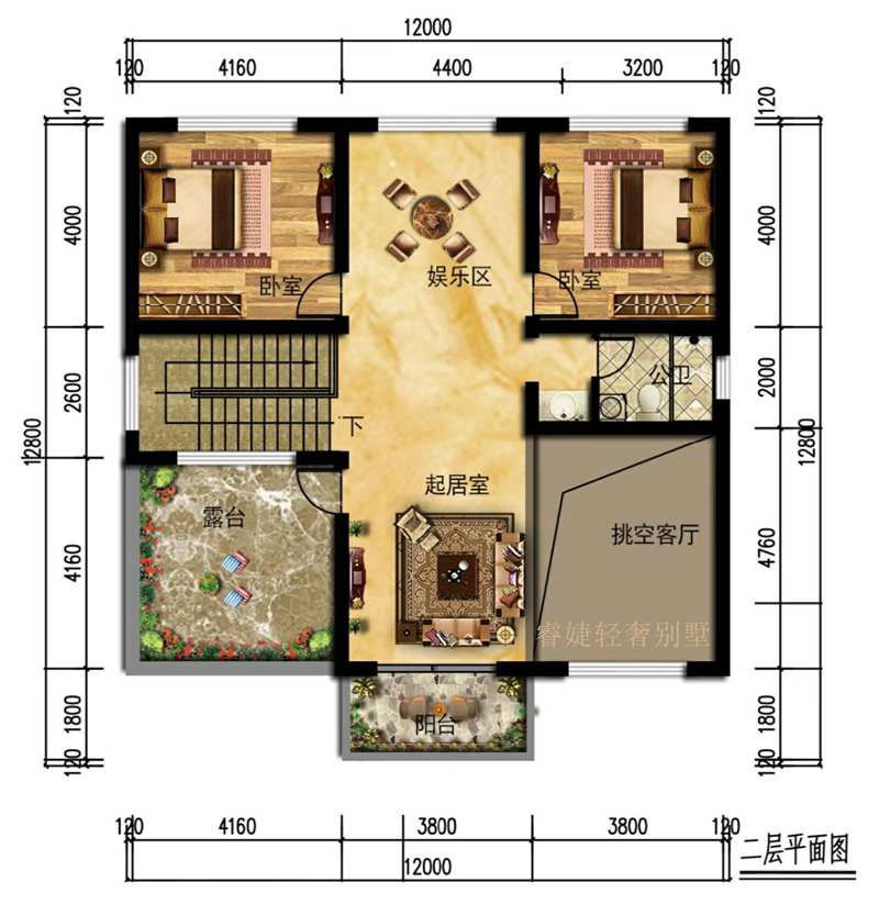 非?；鸬暮啔W風(fēng)格二層小別墅(圖6)