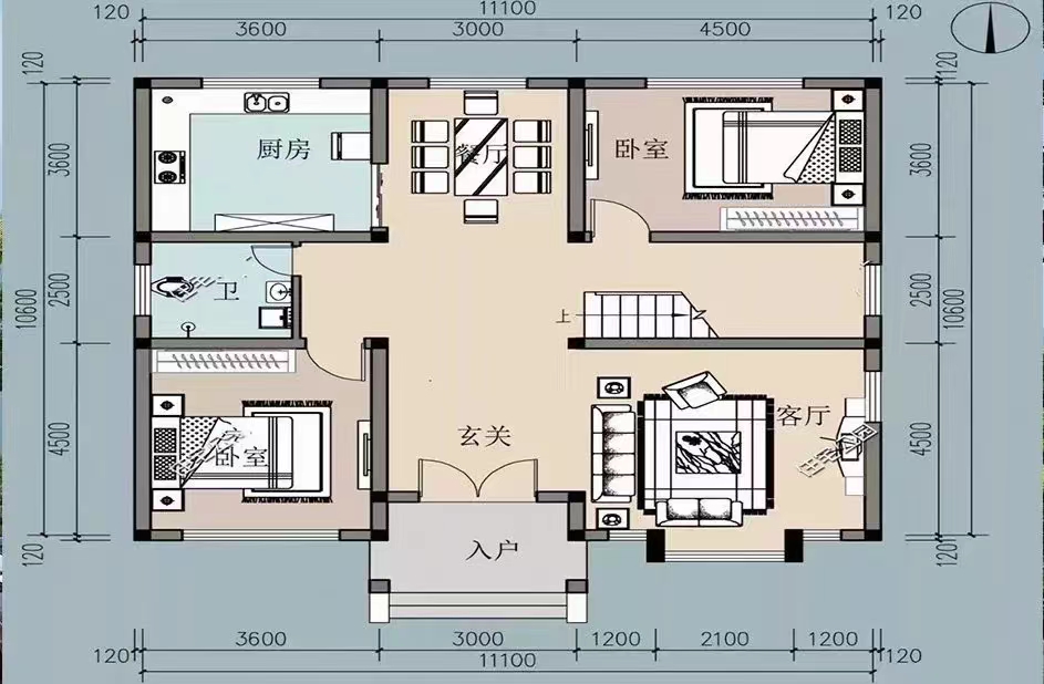 2套占地120平二層輕鋼別墅，外觀大方布局合理，30多萬就能建！(圖2)