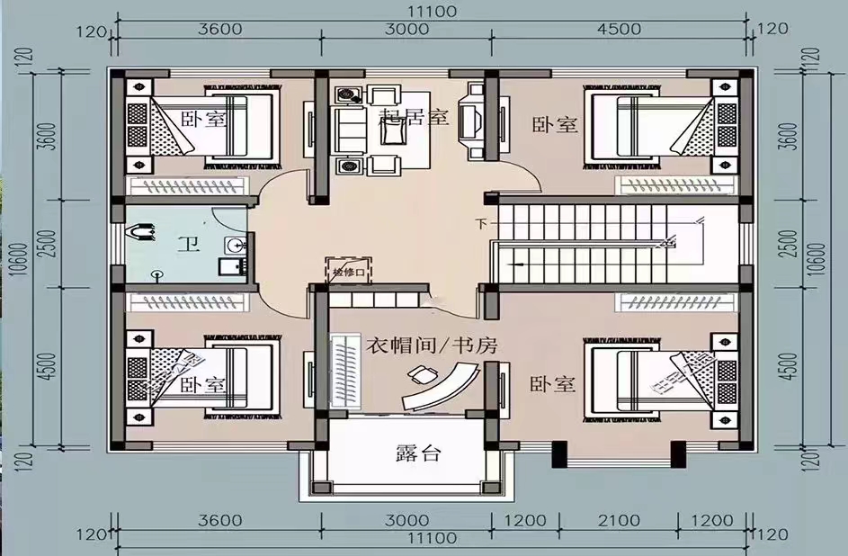 2套占地120平二層輕鋼別墅，外觀大方布局合理，30多萬就能建！(圖3)